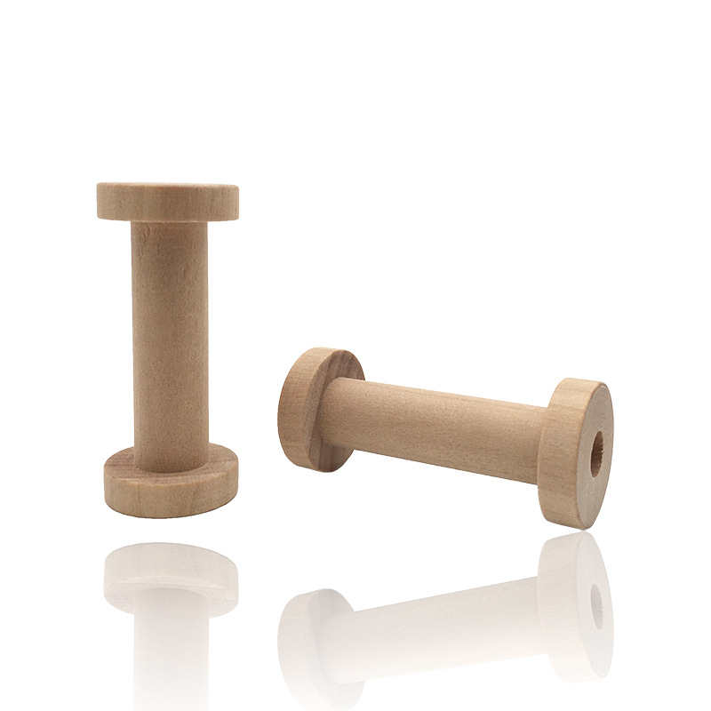 Typewriter Ribbon Roll - Bobines de Fil en Bois Naturel