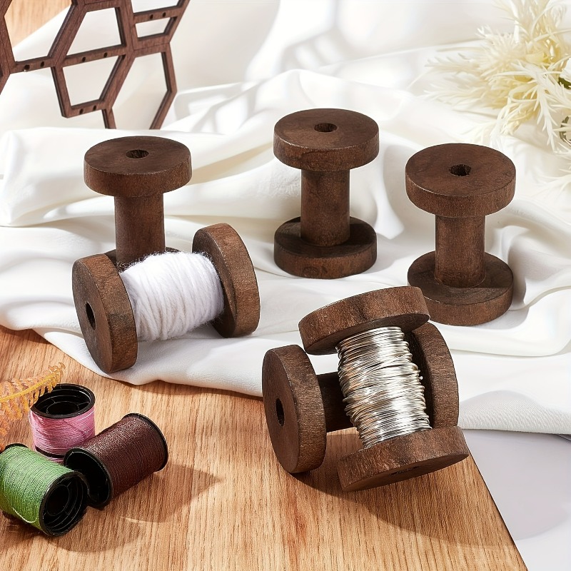 Typewriter Ribbon Roll - Bobines en bois Vintage, 6 pièces,