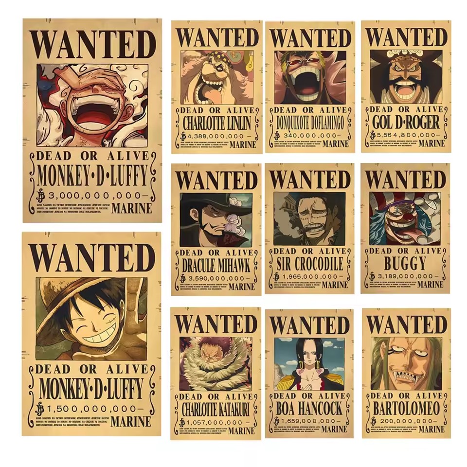 Vintage Collectible Cards - Affiches de recherche de récompenses One
